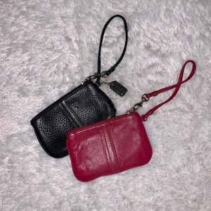 Genuine leather Coach wristlets